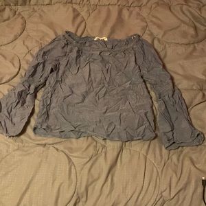 Off the shoulder flare sleeve blue H&M top